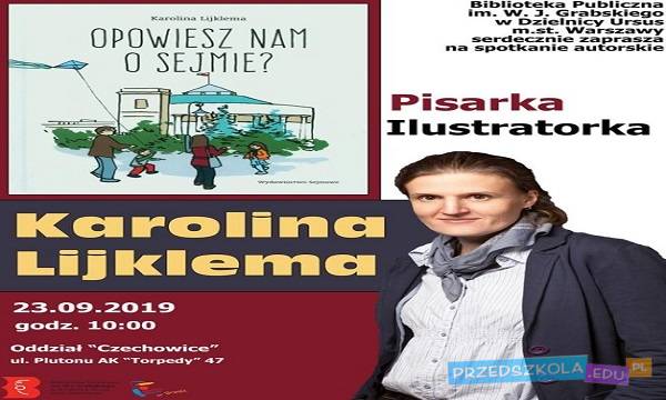 Warszawa: spotkanie autorskie dla dzieci z Karoliną Lijklemą